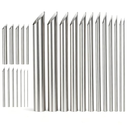 Stainless Steel Round Clay Puncher Silver Hand Sculpture Ceramic Cutting Tool Set of 24