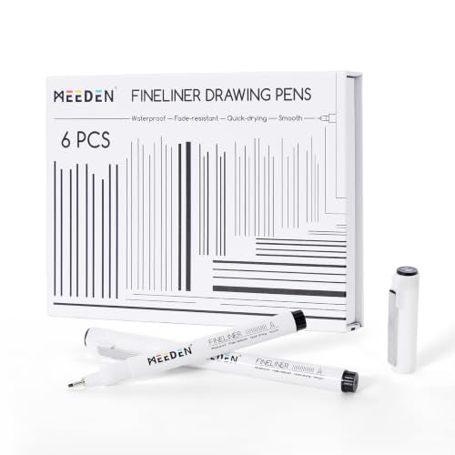 MEEDEN Micro Fineliner Drawing Pens: 1mm Needle Nib, 6 Pack, Black Ink - style: 1mm Needle Nib