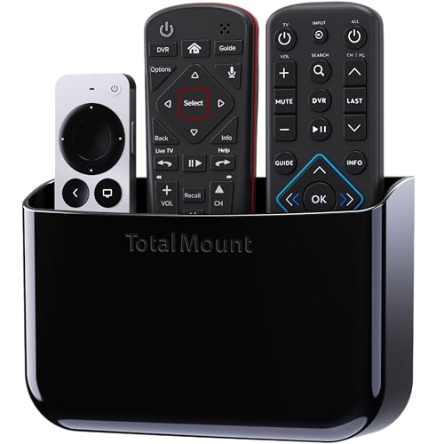 TotalMount Drop-Free Remote Holder – Removable Adhesive Strips – L Black - color: Standard Black
