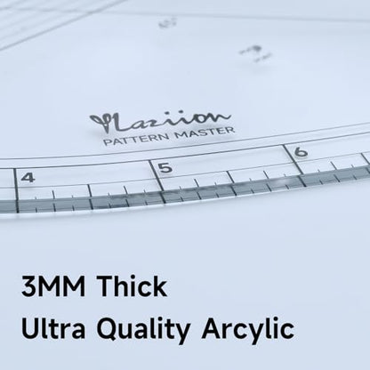 YLaziion 16" Imperial Pattern Master & French Curve Ruler for Sewing - style: Pattern Master