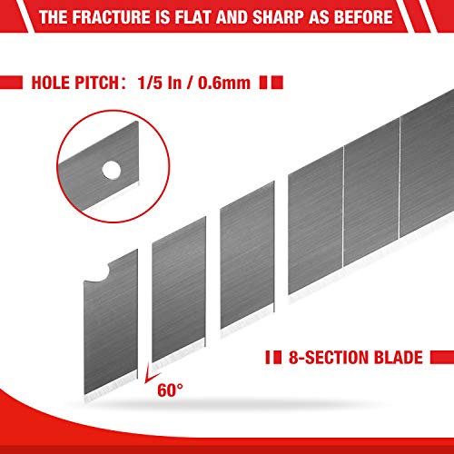 WORKPRO 18mm Snap-Off Blades, SK5 Heavy-Duty Replacement Blades, 100-Pack - size: 4 inches