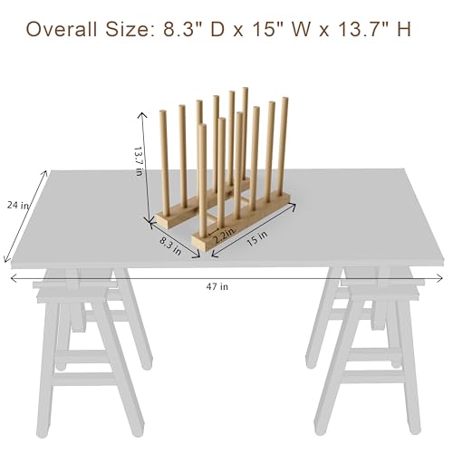 Art Storage Rack, Art Drying Rack, Wood Storage Stand for Canvas Boards, Panel, Frame, Drawing Board, Printed Matter, Paper Pad, Backing Plate (8.3" D x 15" W x 13.7" H)