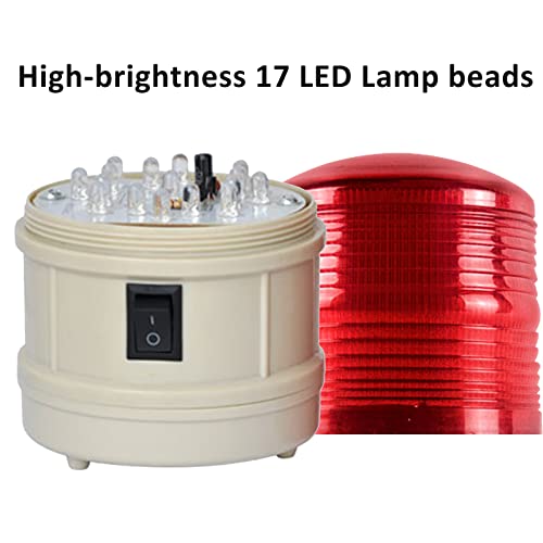 Strobe Beacon Warning Light Battery Flashing Lights with 89dB Alarm Sound LED Red Magnetic Strobe Light for Site, Road Construction Safety Warning