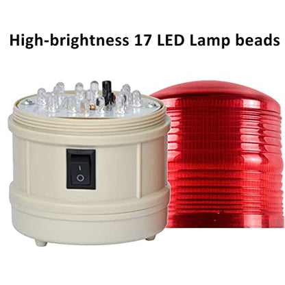 Strobe Beacon Warning Light Battery Flashing Lights with 89dB Alarm Sound LED Red Magnetic Strobe Light for Site, Road Construction Safety Warning