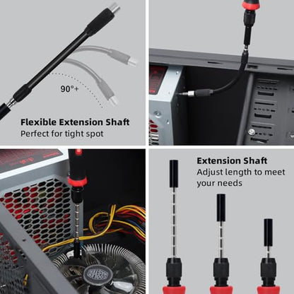 SHARDEN 153 in 1 Precision Screwdriver Set for Electronic Repair Red - color: 153 in 1 Red