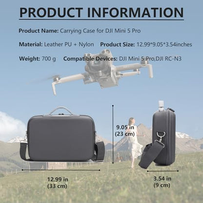 Mini 5 Pro Case-Portable Hard Shell Travel Carrying case for DJI Mini 5 Pro Fly More Combo and Accessories