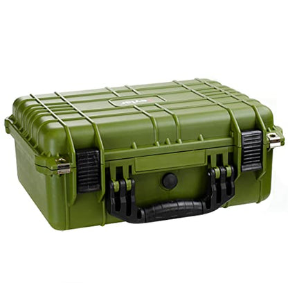 Eylar Standard 16" Gear, Equipment, Hard Camera Case Waterproof with Foam TSA Standards - color: Green