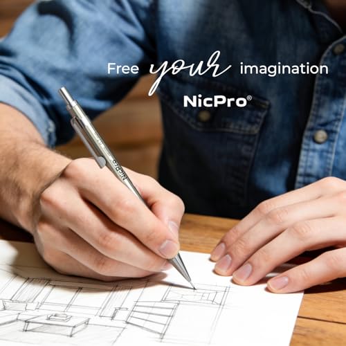 Nicpro 8 Pack Mechanical Pencil 0.7mm, MB1000 Metal Mechanical Pencil Set - style: 8 Pack （0.7mm）