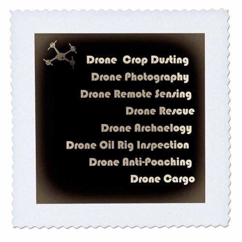 3dRose Antique Drone with DIY Accelerometer Gyroscope Brushless Motor GPS 6x6 inch Quilt Square