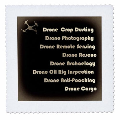 3dRose Antique Drone with DIY Accelerometer Gyroscope Brushless Motor GPS 6x6 inch Quilt Square
