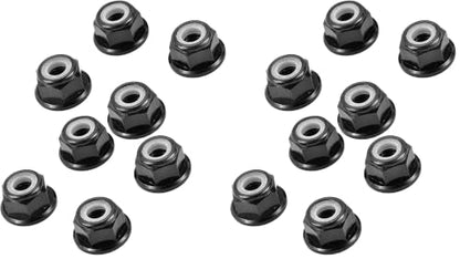 DGZZI M5 Aluminum Locknut 8PCS Black M5 Aluminum Nuts Flange Nylon Lock Nut for RC Drone FPV Parts (Pack of 2) - size: Black (Pack of 2)