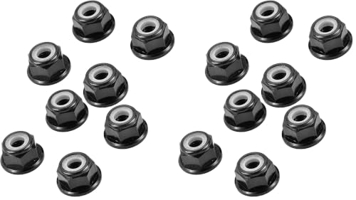DGZZI M5 Aluminum Locknut 8PCS Black M5 Aluminum Nuts Flange Nylon Lock Nut for RC Drone FPV Parts (Pack of 2) - size: Black (Pack of 2)