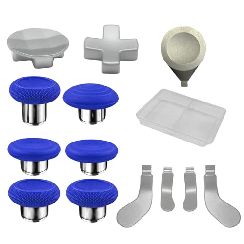 13 in1 Metal Thumbsticks for Xbox One Elite Series 2 Core Controller, Replacement Thumbsticks Paddles Joysticks for Xbox Elite Series 2 with 6 Magnetic Swap Joysticks, 4 Paddles, 2 D-Pads, 1Tool(Blue) - color: Blue