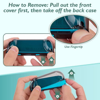 COMCOOL Clear Dockable Case for Nintendo Switch - Crystal 3 in 1 Protective Cover Shell for Nintendo Switch with Screen Protector and Thumb grips - Clear - color: Clear