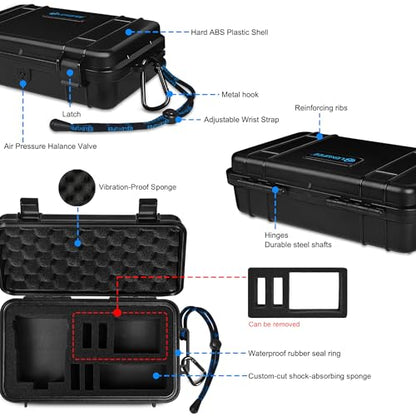 Lekufee Travel Waterproof Hard Case for DJI Osmo 360, Battery, and other Accessories(Case & Bag Only)