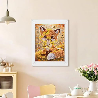 WEMEON Fox Diamond Art Kits for Kids with Frame 7x7 inch - color: Fox