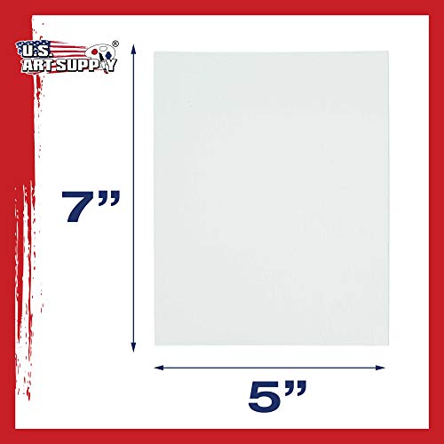 U.S. Art Supply 5 X 7 Inch Art Canvas Board Panels 12 Pack - 8 Ounce - size: 5" x 7"