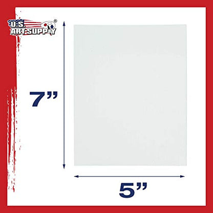 U.S. Art Supply 5 X 7 Inch Art Canvas Board Panels 12 Pack - 8 Ounce - size: 5" x 7"