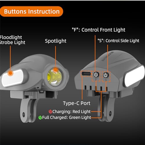 Searchlights Strobe Light with Drone Mount for DJI Avata 2 Spotlight Floodlight Bracket Support to Mount Night Flight Light to Drone with Action Camera Adapter for Insta360 GO 3S / GO3 - color: Searchlight