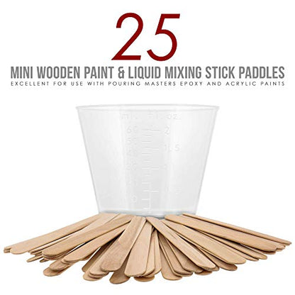 Pouring Masters 2 Oz (60 ml) Liquid Measuring Cups, 100 Pack with 25 Sticks - size: 2-Ounce - Cup