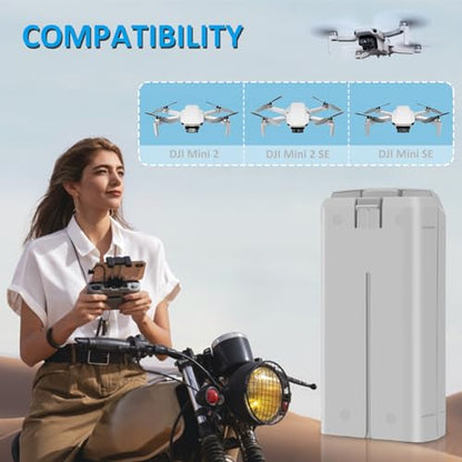 Fantasyo Intelligent Mini 2 Battery 2 Pack 2400mAh and 3 Channel Smart LED Two-Way Charger Set Compatible with DJI Mini 2/SE/2 SE/4K Series Drones