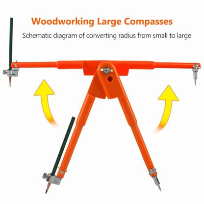 Garosa 15.7 inch Professional Large Compass Carpenters Compass with Pencil Holder for Math Geometry Drafting Art Drawing Circles (Large) - color: 2