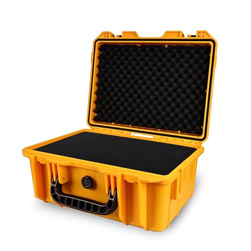 15" Large Heavy-Duty Waterproof Hard Case with Customizable Foam - color: Yellow-DIY