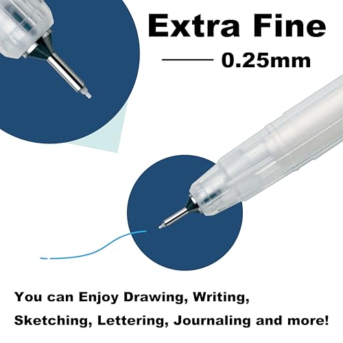 Kuretake Karappo Pen, 0.25mm Extra Fine tip 5pcs set, Empty refillable ink pen, for lettering, calligraphy, illustration, drawing, Made in Japan - style: Extra Fine tip