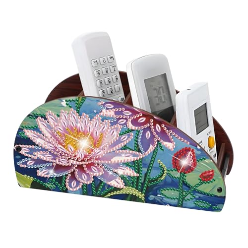 JISHSHAY Diamond Painting Remote Control Holder Lotus Diamond Art Remote Holder Flower Gem Art Organizer Box Gem Painting Organizer Case Embroidery Kit Storage Case Mosaic Kits for Adults Storage Box - color: Lotus