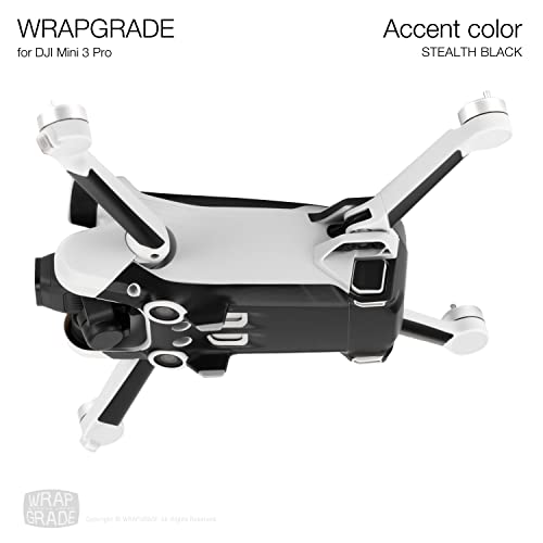 WRAPGRADE Skin Stickers Compatible with DJI Mini 3 Pro | Accent Color (Stealth Black) - color: Stealth Black