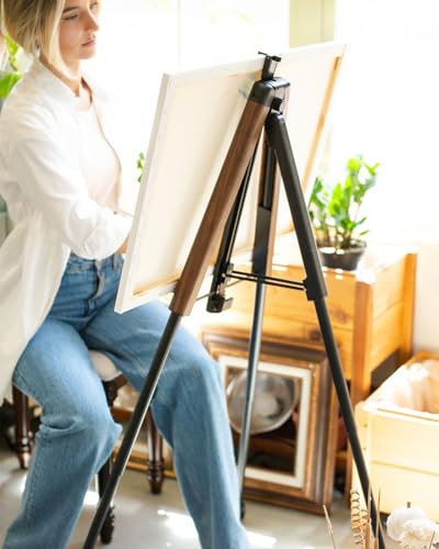 KraftGeek Easel Stand for Painting, 65'' Portable Folding Plein Air Easel - style: 65 Inch-Walnut