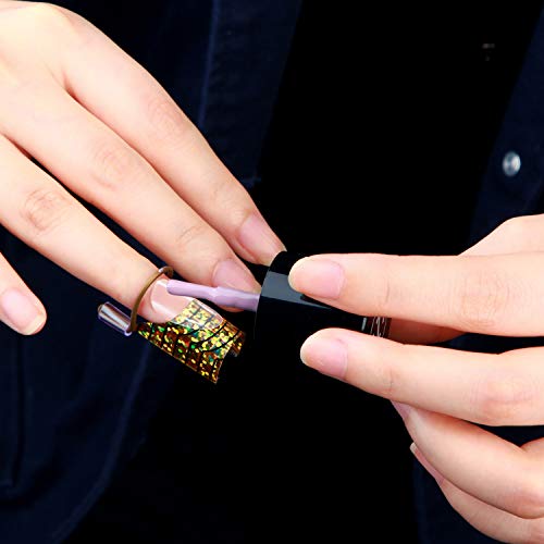 Blulu 20 Pcs Nail Extension Forms, Reusable UV Gel Guides, Gold, Silver - color: Gold, Silver