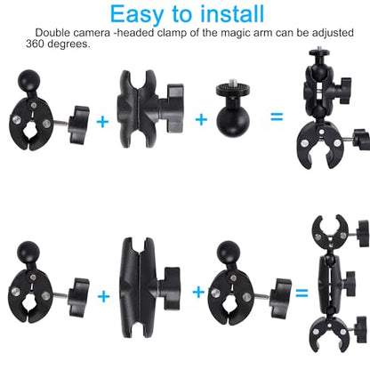 Motorcycle Mount kit for Insta360 X6 X5 X4 X3 X2 DJI OSMO 360 GoPro MAX 2