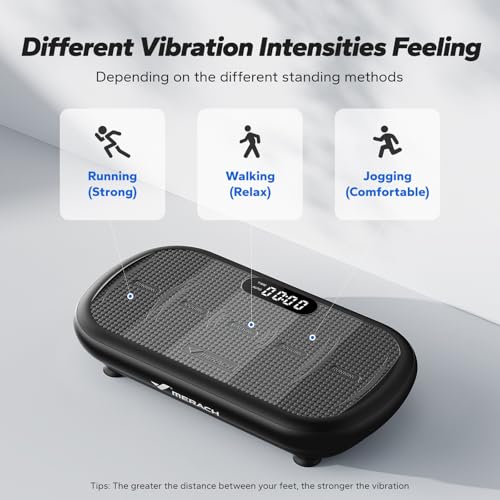 Merach CV40 Curved Vibration Plate Exercise Machine with 440lbs Capacity - color: Black