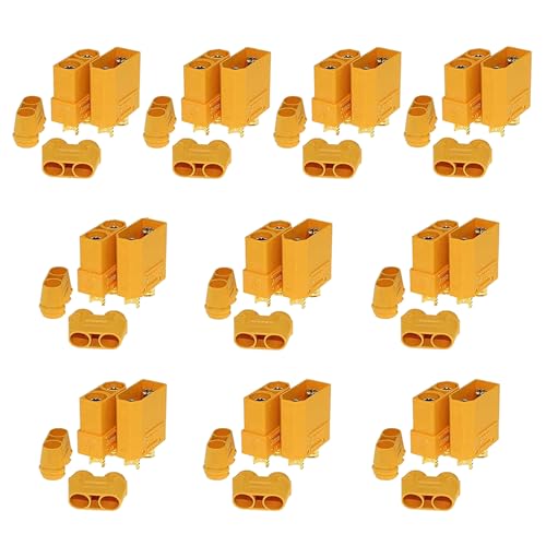 10 Pair XT90H XT90 Connector with Solder Point Cover Cap for RC Lipo Battery Motor, RC Charger RC Car Truck - color: Xt90h