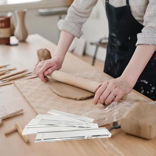 12 Pcs Acrylic Polymer Clay Depth Guide Set, 6 Sizes 2/3/4/5/6/7mm for Polymer Clay Thickness, Clay Rolling Pin Depth Guide for Jewellery, Polymer Thickness