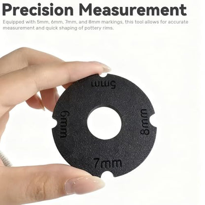 2-Piece Pottery Rim Sizing and Trimming Tool Set - Efficient Portable Round Tool for Smooth Uniform Rims on Clay Bowls, Mugs, and Pots