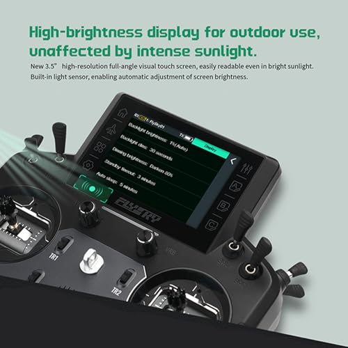 Flysky PL18 Ultra RC Transmitter with FTR8B Receiver Kit, 18 Channel Remote Controller with IPS Touchscreen, Dual Antenna, for Airplane Helicopter Car Boat Robot Glider