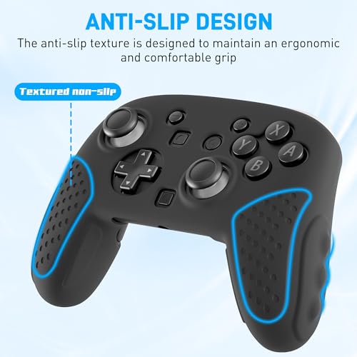 Silicone Switch 2 Pro Controller Case, Softshell Cover Compatible with Nintendo Switch 2 Pro Controller 2025, Ergonomic Comfort Grip Design Full-Body Skin Protector - Black - color: Black