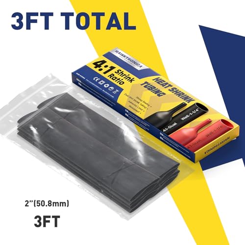 haisstronica 3Ft 4:1 Heat Shrink Tubing Kit 2" Black - color: Black, size: 2"