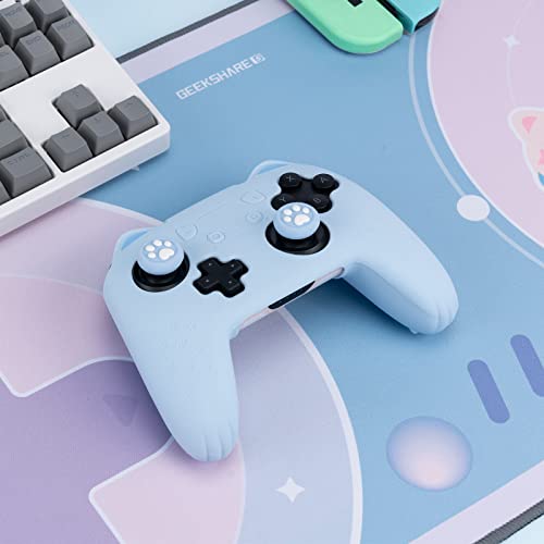 GeekShare Cat Paw Controller Skin Grips Set Compatible with Switch Pro-Anti-Slip Silicone Protective Cover Case Joystick Caps for Switch Pro Wireless Controller - Blue
