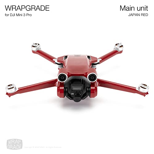 WRAPGRADE Skin Stickers Compatible with DJI Mini 3 Pro | Main Unit (Japan RED) - color: Japan Red