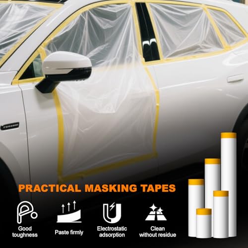Large Tarp for Painting, Painters Plastic Covering, 59”x65', 3Rolls - size: 59in x 65Ft