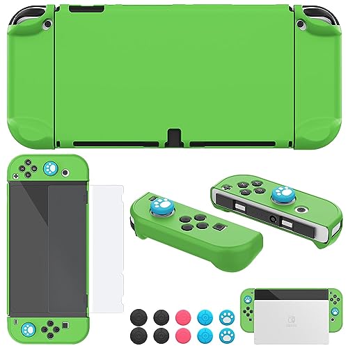 COMCOOL Dockable Case for Nintendo Switch OLED - [9 FT Military Grade Drop Protection] [with Tempered Glass Screen Protector] Protective Cover for Nintendo Switch OLED - Brilliant Green - color: Brilliant Green