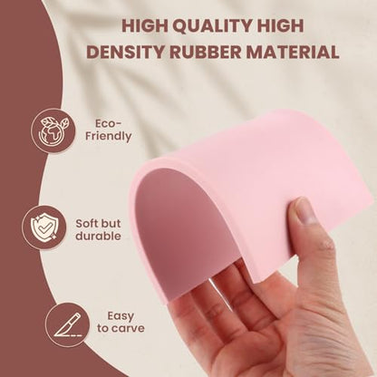 LINSIRON 16 Pcs Linoleum Blocks for Printmaking Supplies 4"x6" Pink Rubber - size: 4"x6" 16Pack