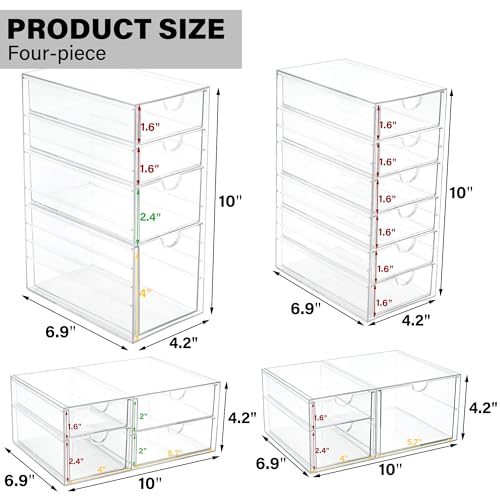 Prsildan 17 Drawers Teacher Toolbox Office Supply Organizer, Set of 4 - size: 17 Drawers