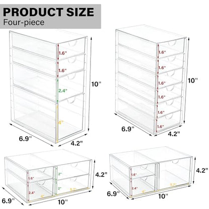 Prsildan 17 Drawers Teacher Toolbox Office Supply Organizer, Set of 4 - size: 17 Drawers