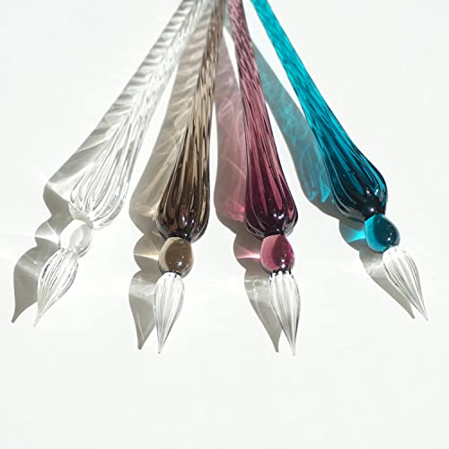 Jacques Herbin - Ref 214/77 - Round Glass Dip Pen - Violet - color: purple berry