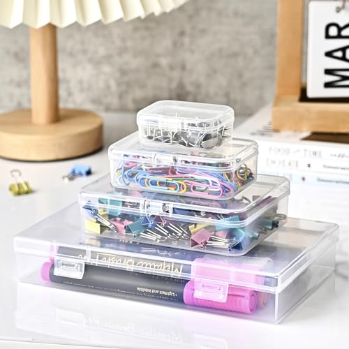 Clear Small Plastic Storage Containers with Lids, 24 Pack - size: 4 Size 24 Pcs