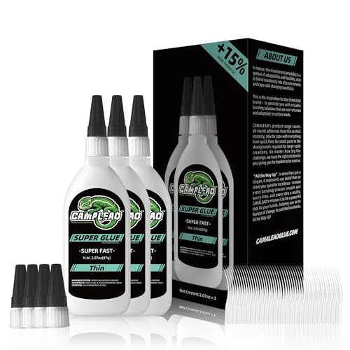 Thin Super Glue Liquid Kit 9.2 oz, All Purpose Clear Superglue for Plastic Ceramic Metal Wood Glass Shoe Leather Rubber, Instant Cyanoacrylate Adhesive for Home Repair Hobby Model Pottery DIY Craft - size: 8 oz., style: THIN VISCOSITY